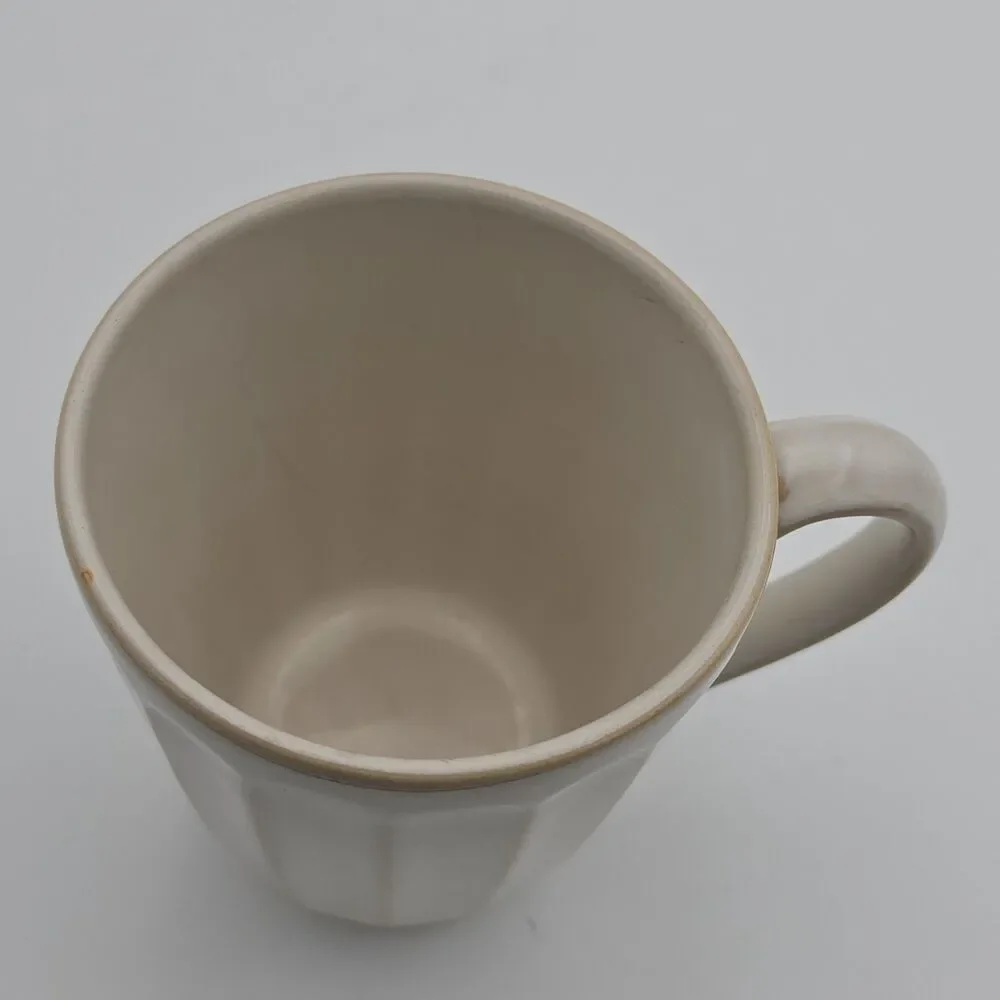 Sango Bistro Cream Coffee Mug Fluted Stoneware Discontinued Replacement